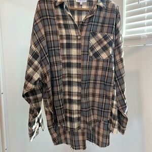 Casual Plaid Button-Down Shirt
